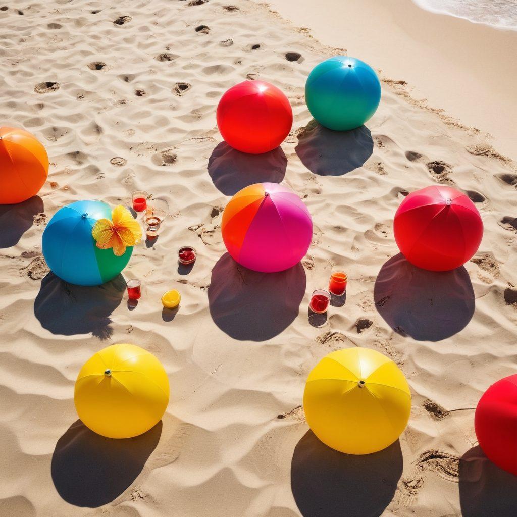 A stylish beach scene featuring a diverse group of women in trendy swimwear and vibrant beach accessories, lounging on sunbeds under colorful umbrellas, with ocean waves gently crashing in the background. The atmosphere is lively and full of summer colors, showcasing various fashionable swimsuits and sarongs. Bright beach balls and exotic cocktails add to the fun vibe. super-realistic. vibrant colors. sunny background.